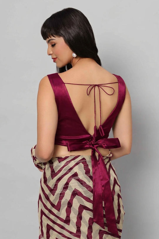 Ana Magenta Satin Comfort Stretch™  Deep V Sleeveless Blouse with Bow
