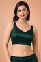 Aria Bottle Green Thin Strap Sleeveless Satin Comfort Stretch™ Blouse
