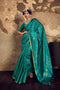Dosia Teal Green Handloom Weaving Silk Saree with Zari Border Ready to Wear Saree