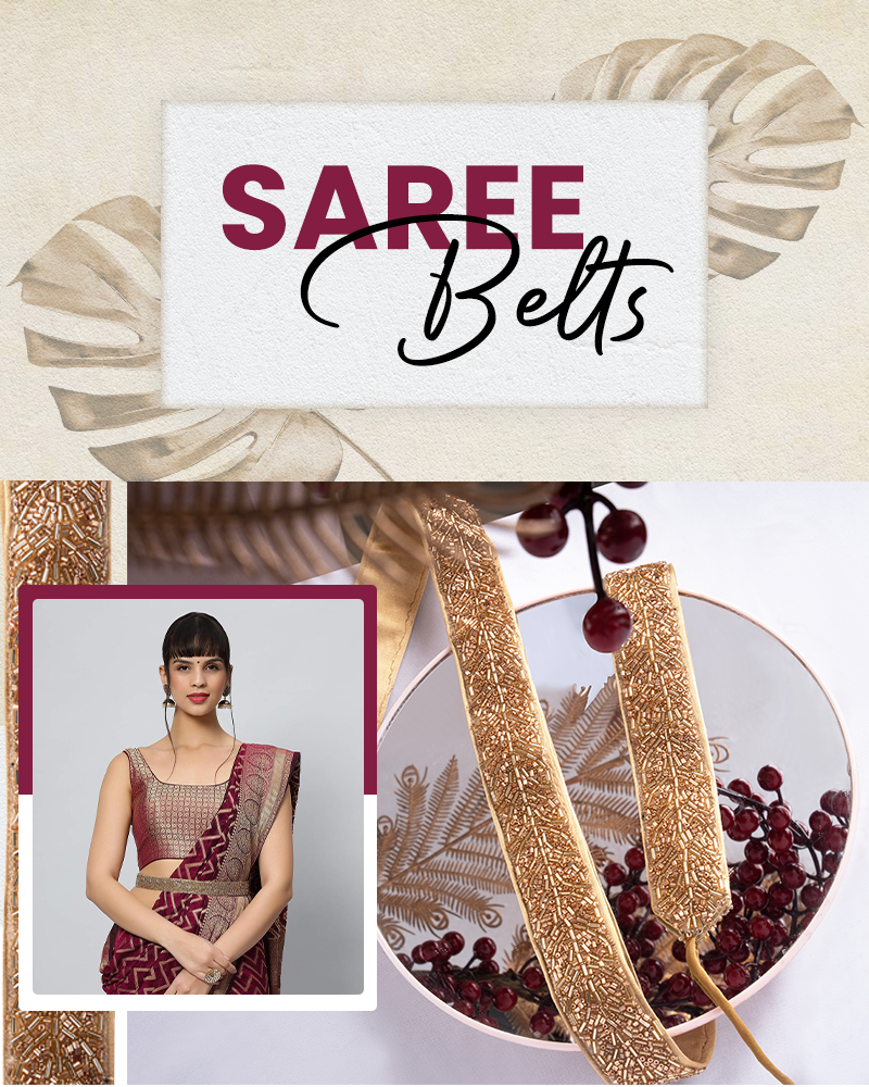 Buy Orange Satin Silk Wedding Saree With Waist Belt Online