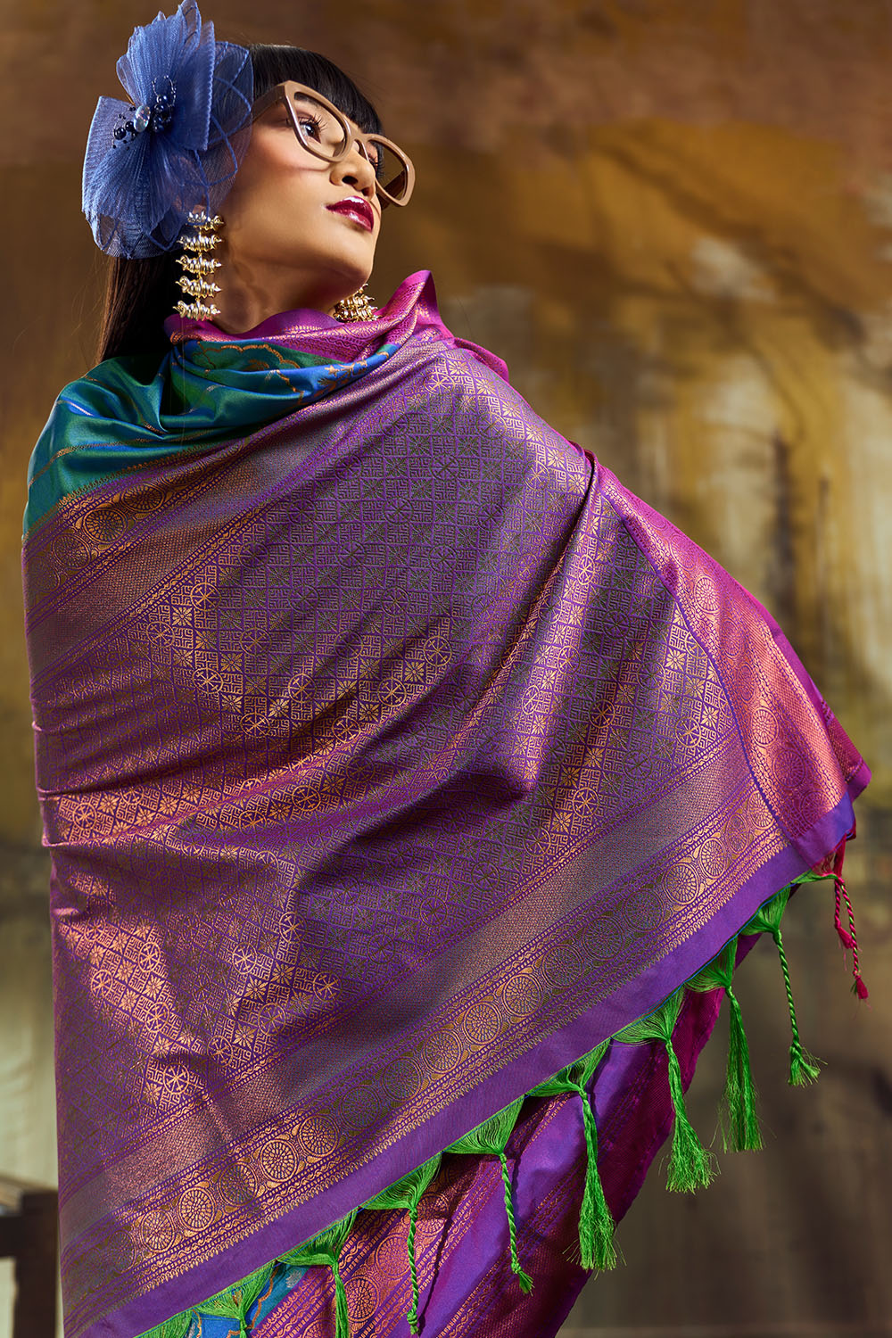 Amritsar Turquoise Blue Pure Silk Pochampally Handloom Weaving Ready to Wear Saree