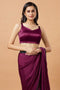 Carly Magenta Pentagon Neck Sleeveless Satin Comfort Stretch™ Blouse