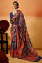 Sienna Navy Blue Cotton Silk Floral Ready To Wear One Minute Saree