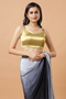 Carly Gold Pentagon Neck Sleeveless Satin Comfort Stretch™ Blouse