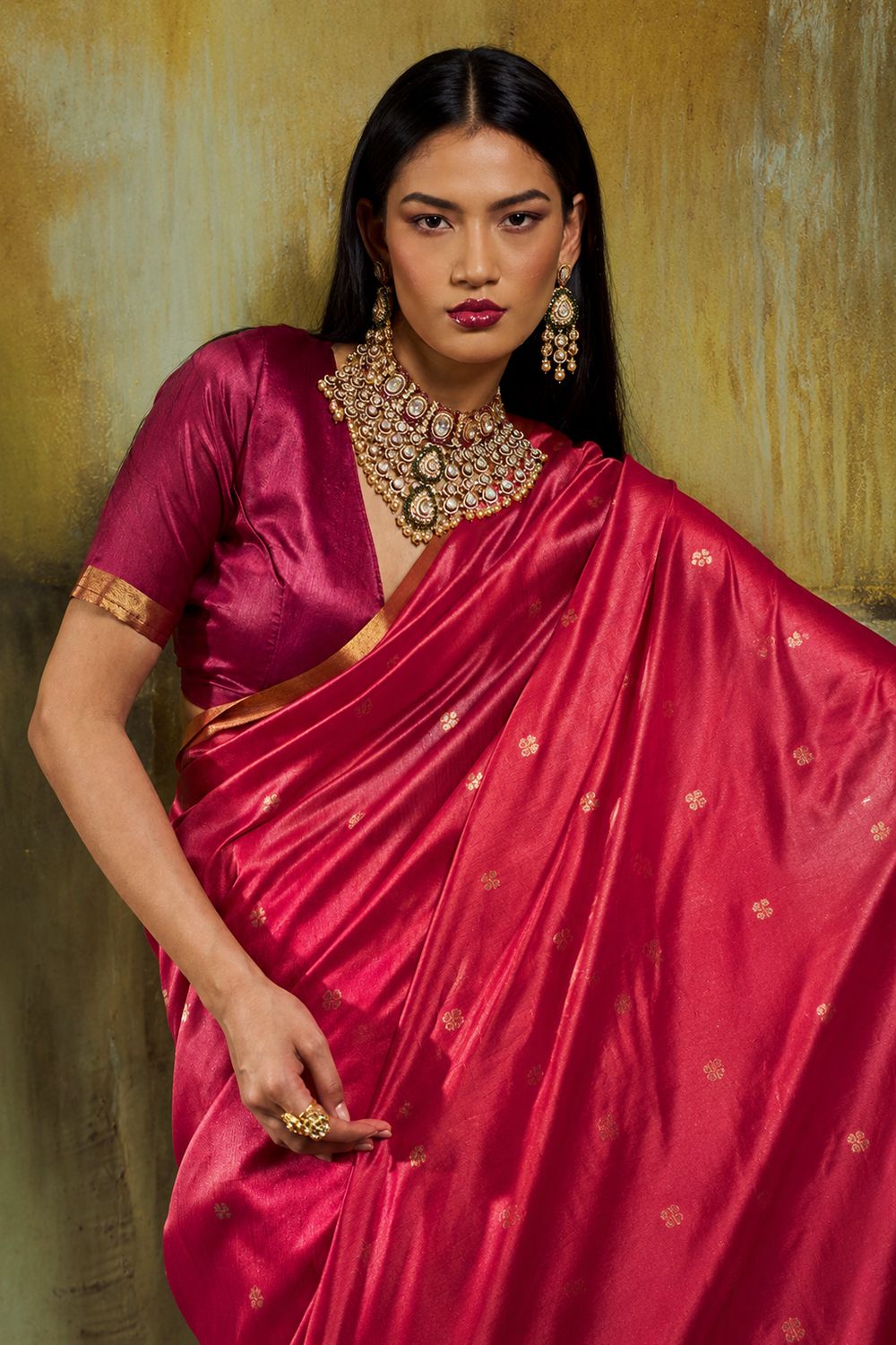 Sapna Pink Handloom Weaving Silk Ready to Wear Saree
