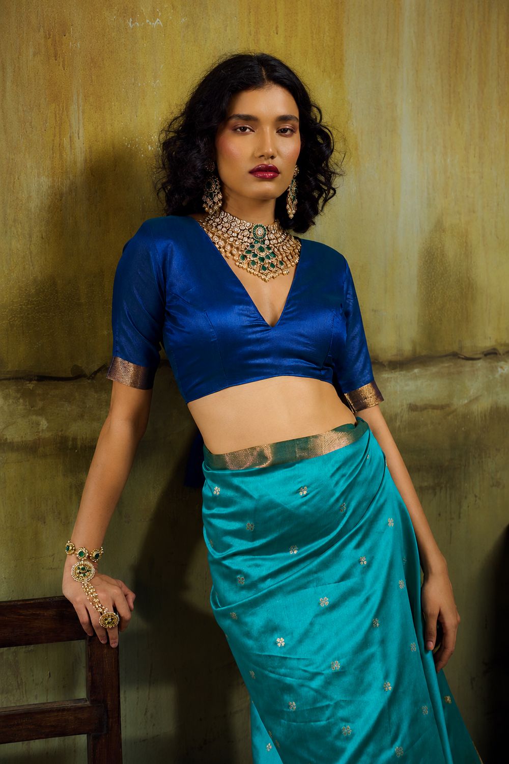 Sapna Turquoise Blue Handloom Weaving Silk Ready to Wear Saree
