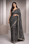 Ishana Black Georgette Abstract Sequins Pattern Ready To Wear Saree