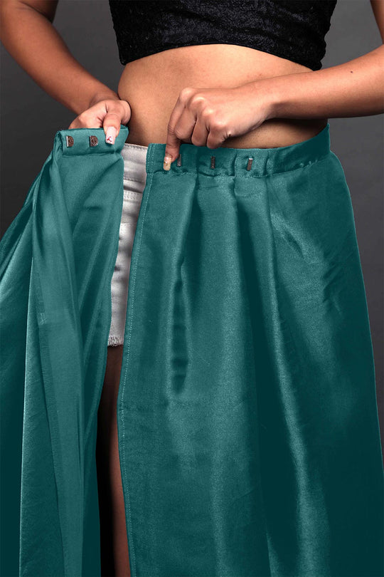 Reena Green Organza Ruffle Ready to Wear One Minute Saree