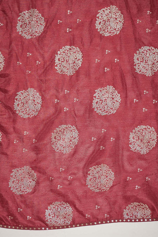 Ivy Maroon Georgette Floral Woven Ready to Wear Saree