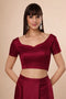 Deira Magenta Satin Comfort Stretch™ Sweetheart Neck Short Sleeve Saree Blouse