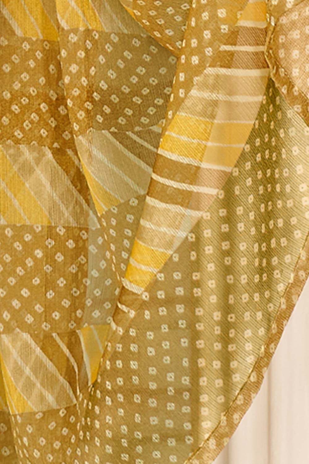 Florence Yellow Chiffon Printed One Minute Saree