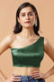 Giana Bottle Green One Shoulder Satin Comfort Stretch™ Blouse