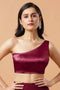 Giana Magenta One Shoulder Satin Comfort Stretch™ Blouse
