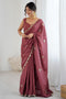 Gracie Mauve Chinon Embroidered Ready to Wear Saree