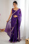 Lavina Deep Purple Georgette Embellished Designer Ready to Wear Saree