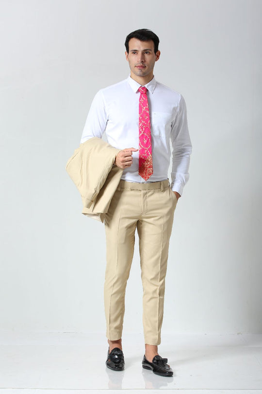 Pink Ethnic Gold Motif Silk Sari Tie