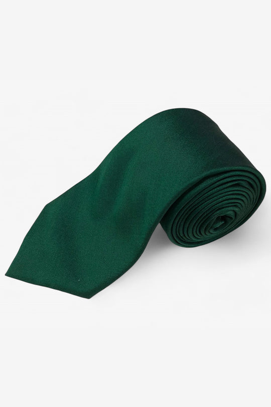Green Plain Silk Sari Tie