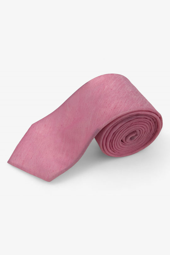 Light Pink Ethnic Plain Silk Sari Tie