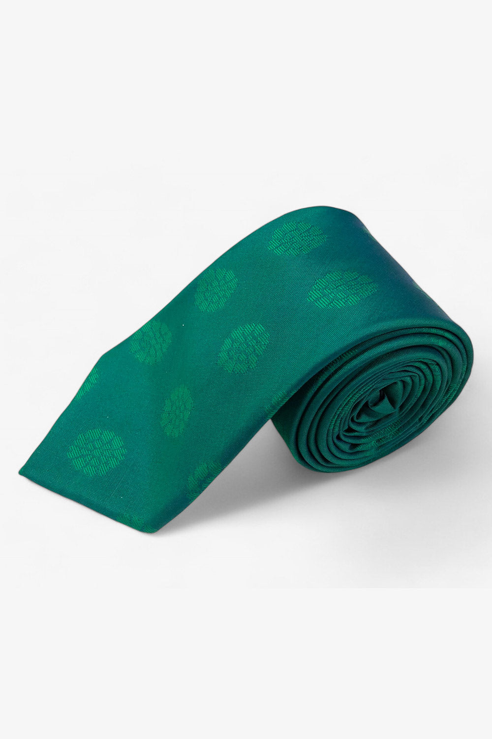 Teal Ethnic Motif Silk Sari Tie
