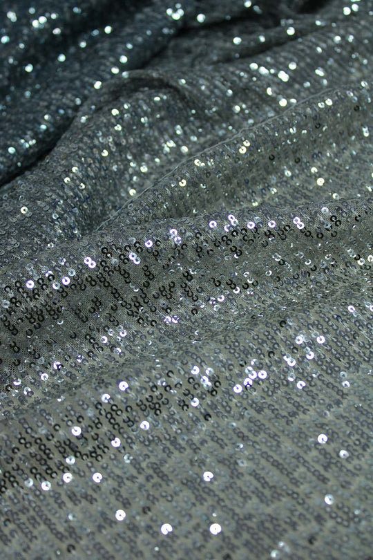 Luna Black & Grey Georgette Ombre Sequins Ready to Wear One Minute Saree