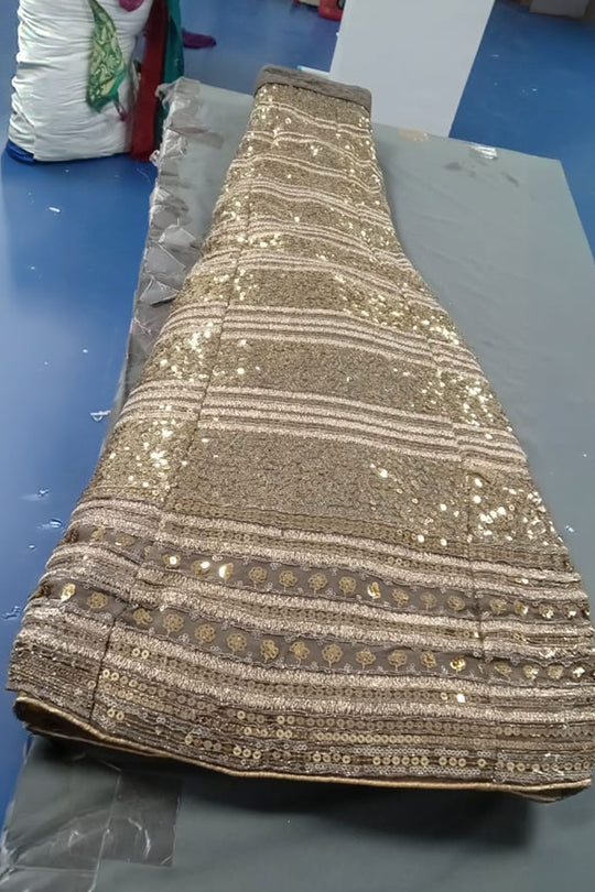 Sahara Gold Sequins Tradional Ready To Wear Lehenga Saree