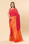 Urvi Orange & Magenta Dharmavaram Silk Paisley One Minute Saree