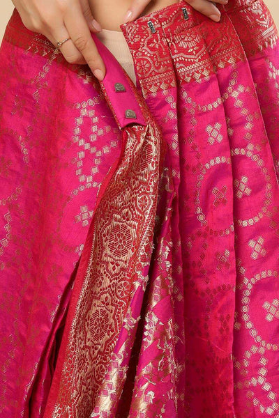 Ruchi Pink Woven Silk Blend One Minute Saree