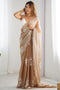 Kara Beige Organza Embellished Ready to Wear One Minute Saree