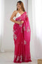 Kara Pink Organza Embellished Ready to Wear One Minute Saree