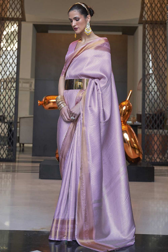 Lucia Lavender Art Silk One Minute Saree