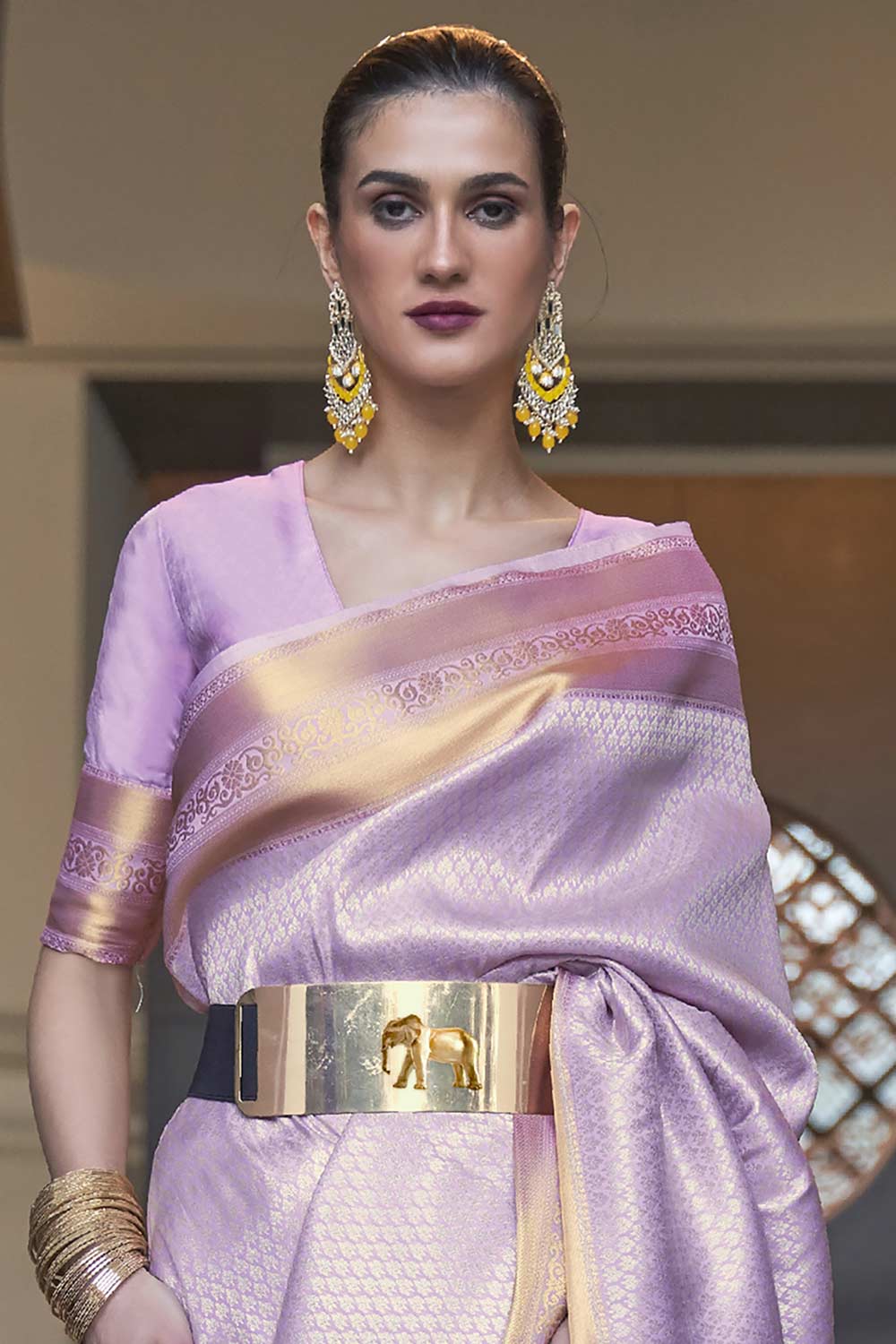Lucia Lavender Art Silk One Minute Saree