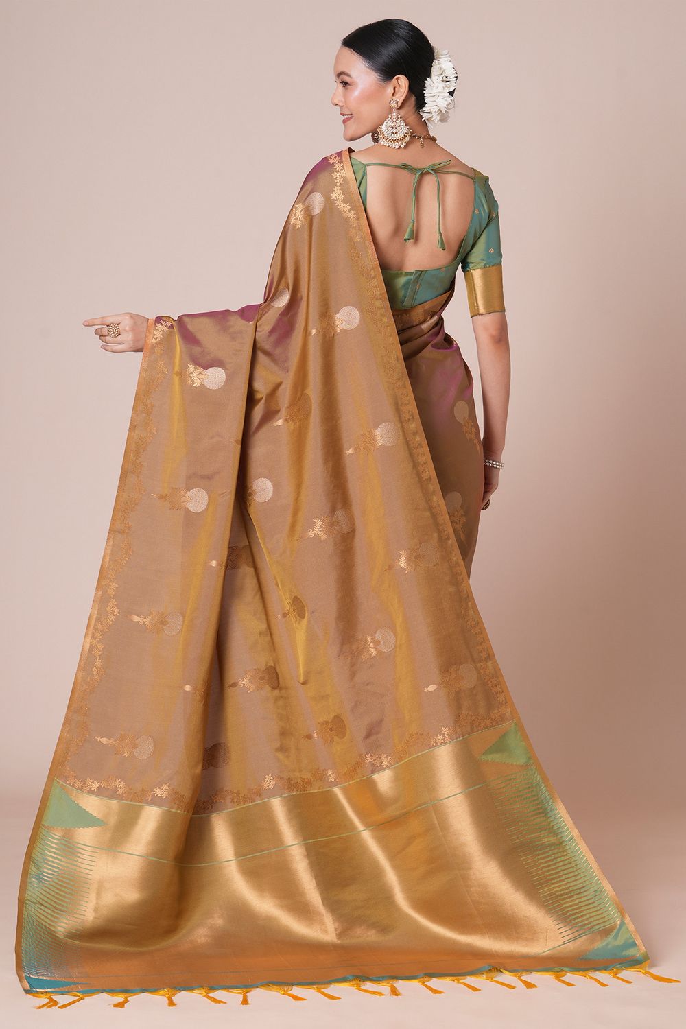 Josie Purple Silk Saree with Zari Work Ready To Wear One Minute Saree