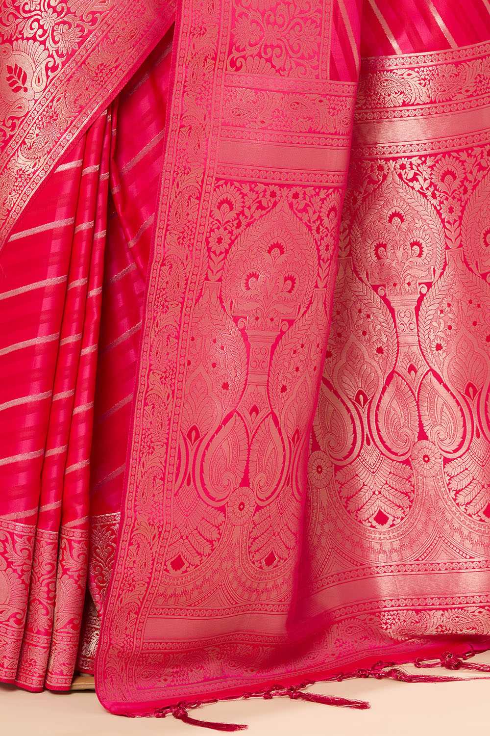 Zaira Pink Art Silk Leheriya Ready to Wear Saree