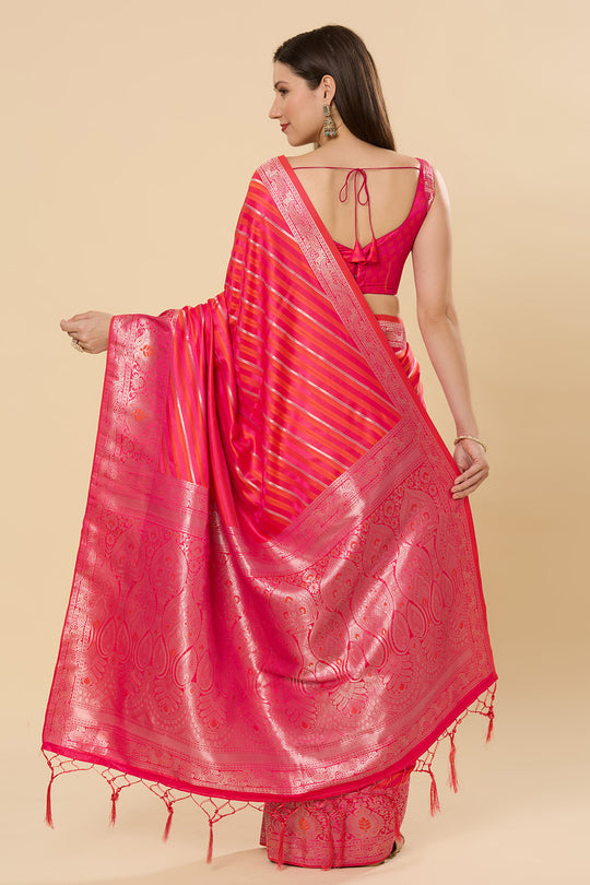 Saira Pink Art Silk Leheriya Ready to Wear Saree
