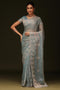 Rina Pastel Blue Chiffon Embellished Border Ready to Wear Saree