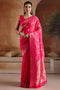 Karly Pink Handloom Weaving Silk Ready to Wear One Minute Saree