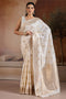 Karly Off-White Handloom Weaving Silk Ready to Wear One Minute Saree