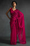 Kala Pink Satin Silk Beaded Stone Embellished Designer Ready to Wear One Minute Saree