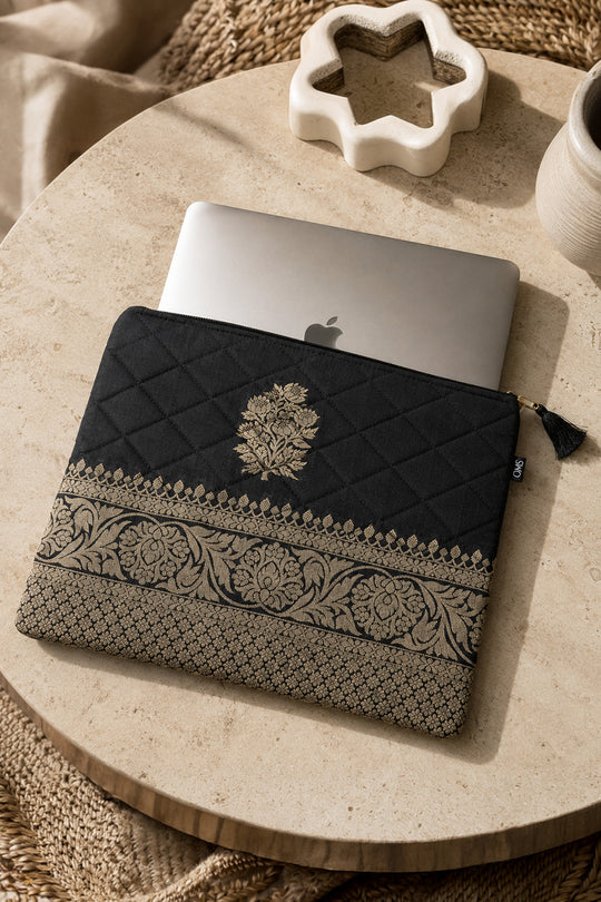 Hibana Banarasi Bottom Zari Border Large Laptop Carry Case