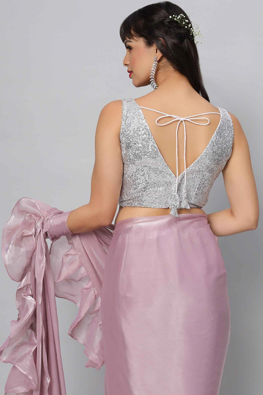 Elise Silver Sequins Sleeveless Blouse