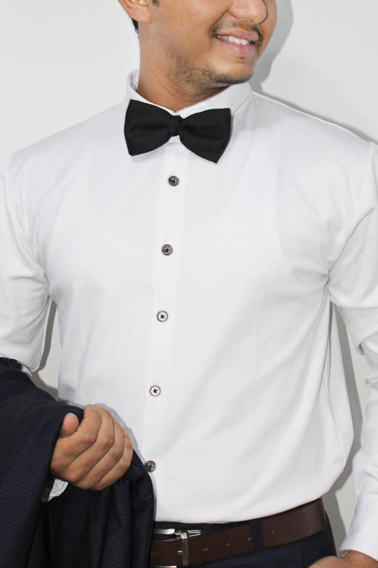 Black Solid Modal Sari Bow Tie