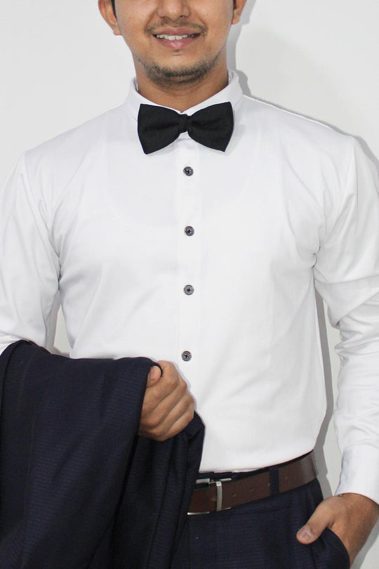 Black Solid Modal Sari Bow Tie