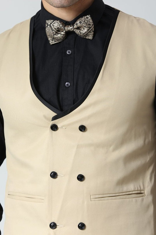 Black Foil Print Modal Sari Bow Tie