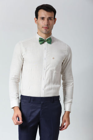 Green Silk Blend Floral Ethnic Motif Bow Tie