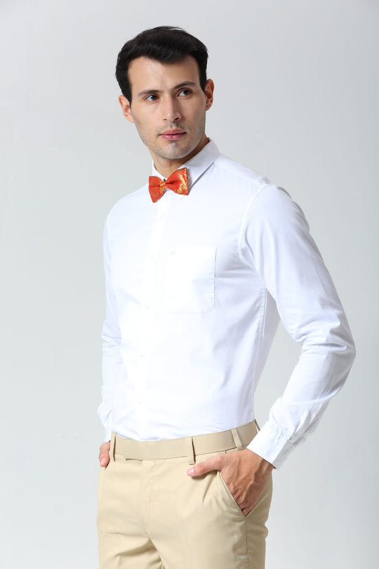 Red Silk Embroidered Sari Bow Tie