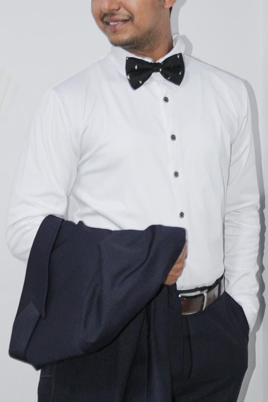 Black Polka Dot Sari Bow Tie