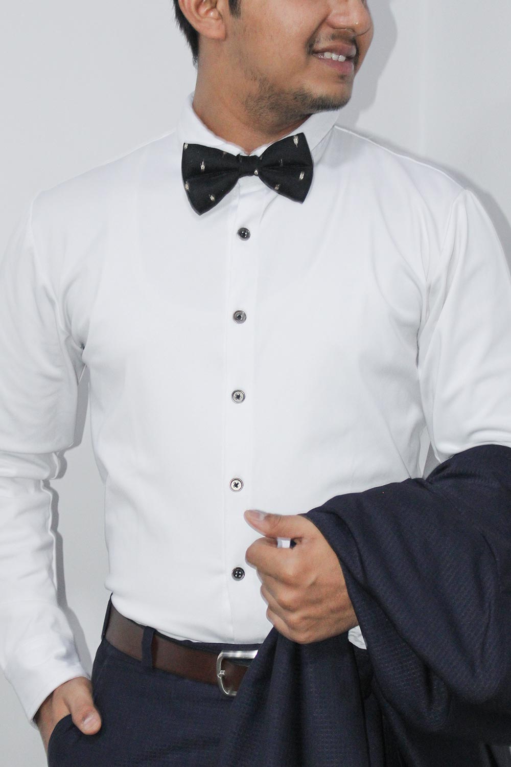 Black Polka Dot Sari Bow Tie