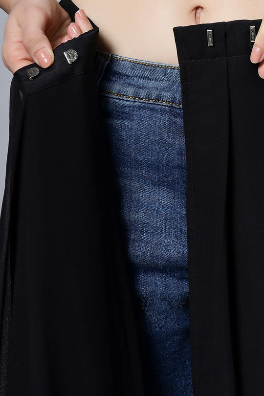 Anna Black Faux Georgette Sequins Ready2Ship One Minute Saree