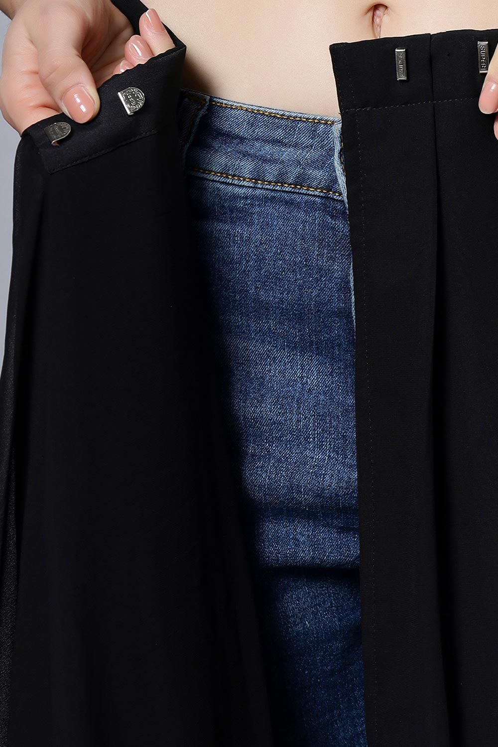 Briony Black & Silver Mirror Work Georgette Ready2Ship One Minute Saree