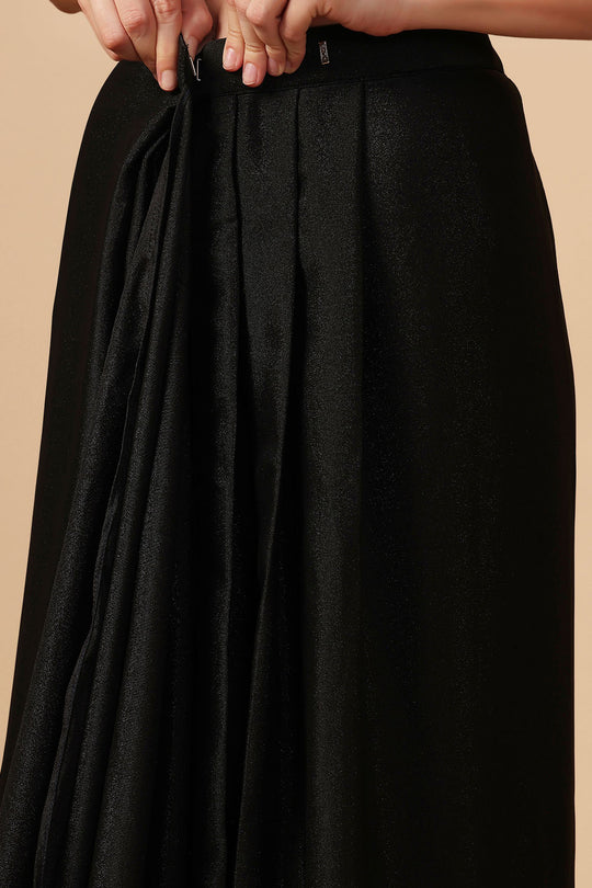 Adriana Black Georgette Zari Embroidered Sequins Ready to Wear Saree